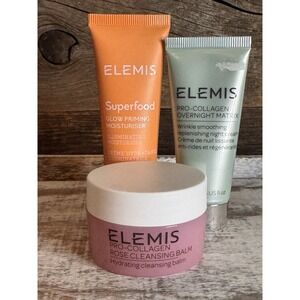 Elemis Travel Trio: Rose Cleansing Balm + Glow Priming + Overnight Matrix $116